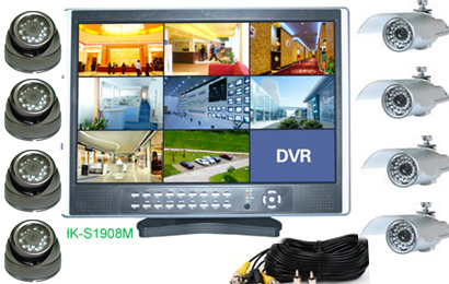 8Cam CCTV DVR kit with 19inch LCD display: HK-S1908M-kit