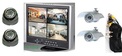 4Cam H.264 CCTV DVR kit with 15inch LCD display: HK-S1504M-kit